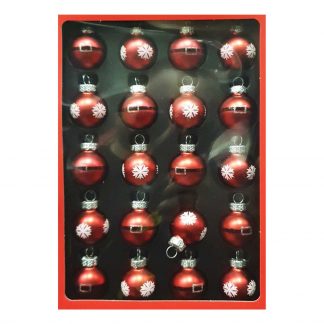Röda Julgranskulor Mini - 20-pack