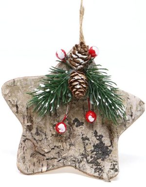 Julstjärna med dekoration - 20 cm julgransdekoration