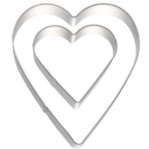 Modern House - bAYk Pepparkaksform Hjärta 2 Delar Silver