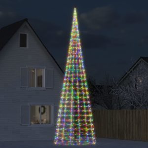 vidaXL Julbelysning till flaggstång 3000 LEDs färgglad 800 cm