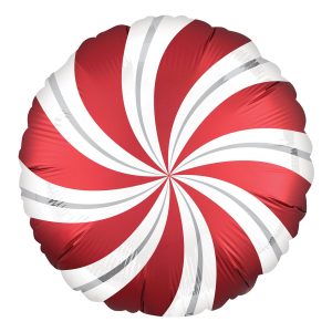 Folieballong Polkagris Röd/Vit
