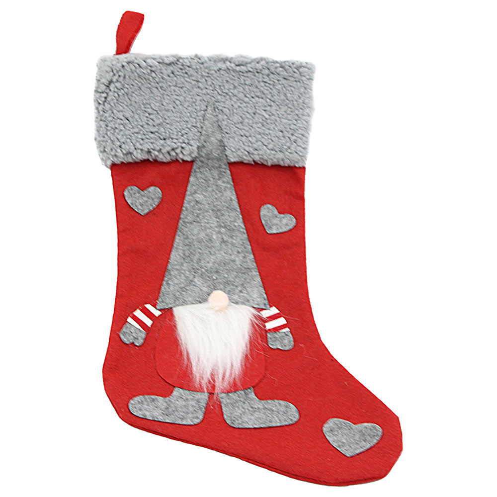 Julstrumpa med Tomte Röd Julstrumpa med Tomte Röd