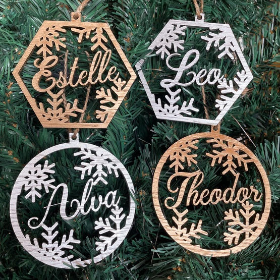 Pyssl Julkula Med Namn - Hexagon - Silver Pyssl Julkula Med Namn - Hexagon - Silver