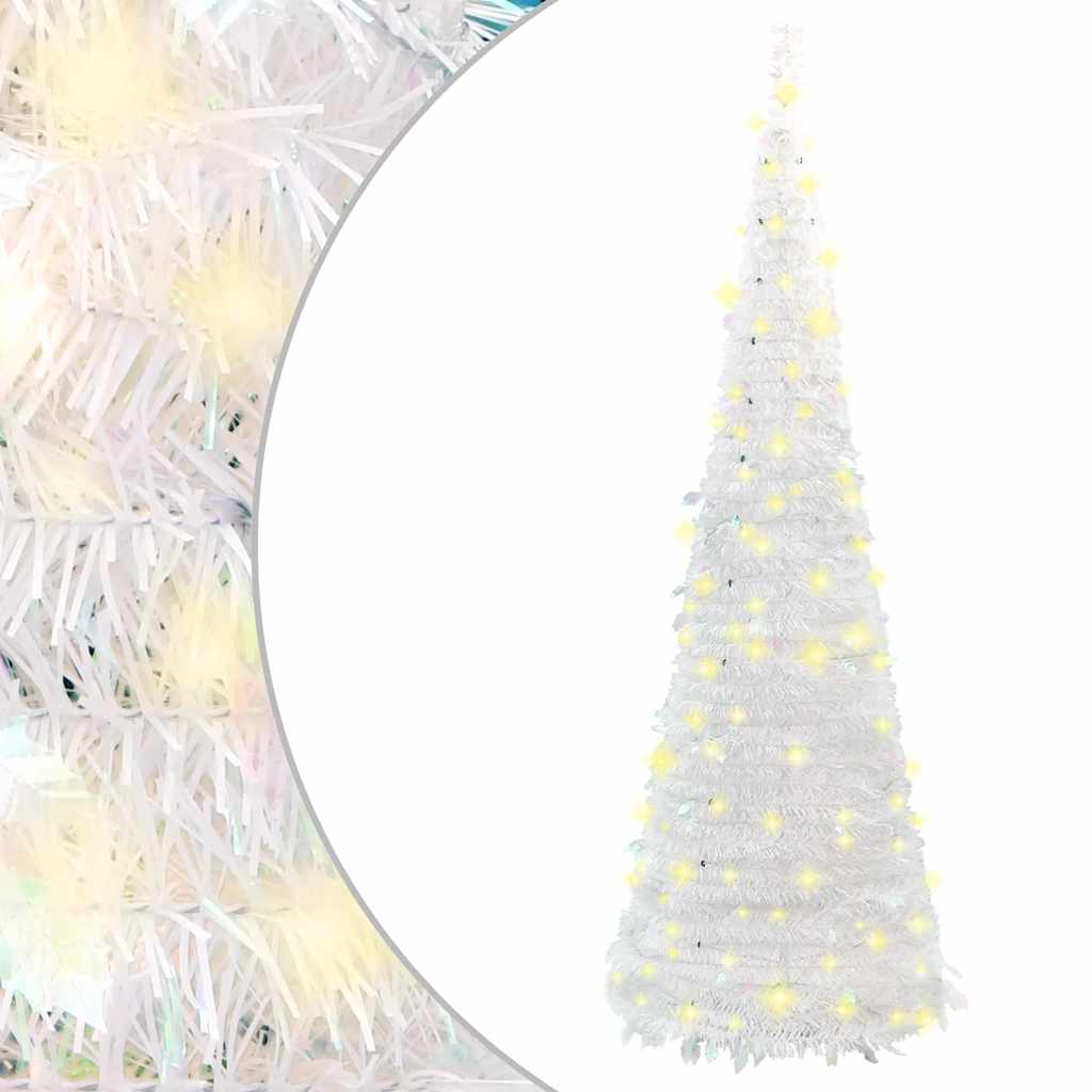 vidaXL Plastgran pop-up 200 LED vit 210 cm vidaXL Plastgran pop-up 200 LED vit 210 cm